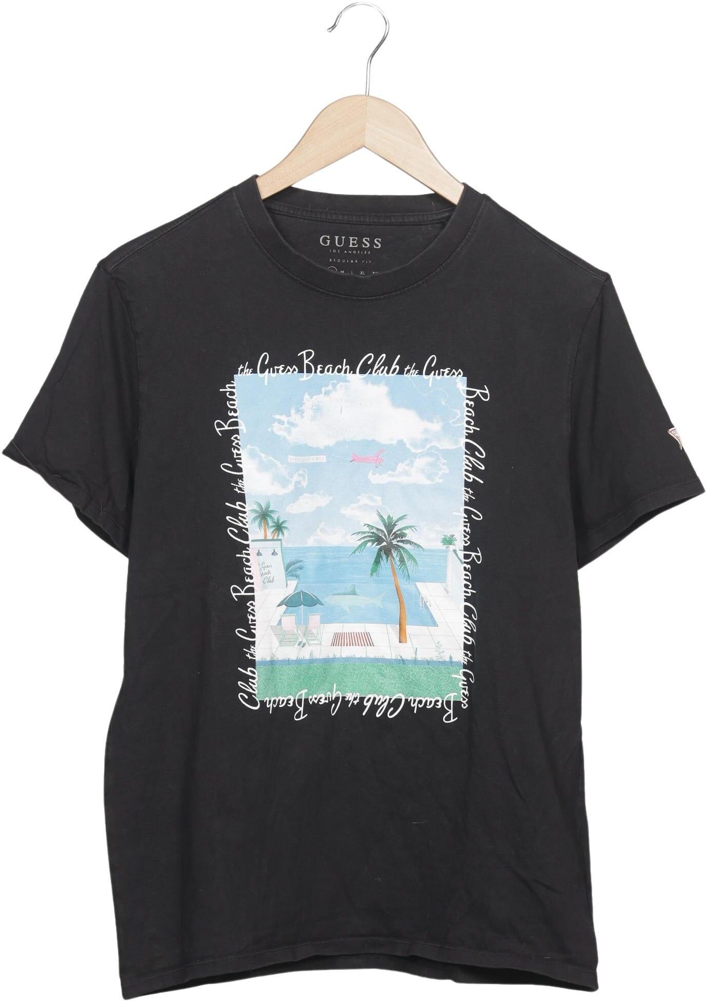 Guess Herren T-Shirt, Schwarz, Gr. S, Baumwolle - Second Hand