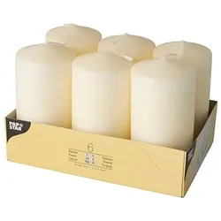 Starpak 6 Stumpenkerzen Ø 60 mm · 115 mm creme