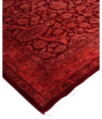 Overton "Fine Vibrance, One-of-a-Kind Hand-Knotted Area Rug - Red, 4' 2"" x 6' 3"" - 4' 2"" x 6' 3"""