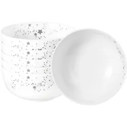Seltmann Liberty Silver Stars Müslischalen, Schüssel + Schale, Weiss, Silber