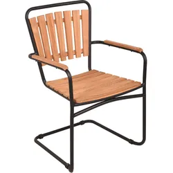 Gartenstuhl Covina Teak/Schwarz stapelbar