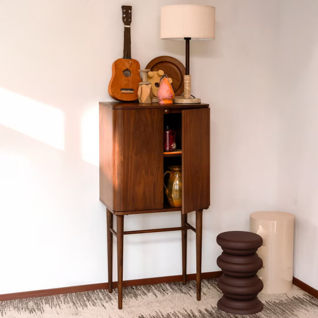 Dutchbone Opbergkast Morrison Walnoothout, Bruin, B: 125 cm, D: 45 cm
