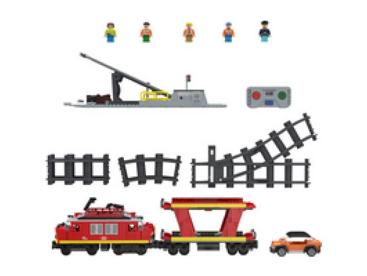 LUPILU® Set de construction train (train de marchandises)