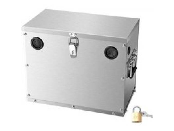 VEVOR Batteriekasten, Gruppe 24/31 Batteriebox, Marinebatteriegehäuse mit Schloss, Griffen & Gummitüllen-Kabellöchern, Edelstahlgehäuse, geeignet für Autos, Boote & Trolling-Motoren