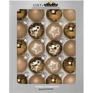 Krebs&Sohn Weihnachtskugeln 1008819, gold, Glas, Set mit 20 Kugeln