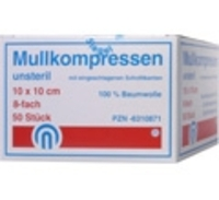FESMED Verbandmittel GmbH MULLKOMPRESSEN ES 10x10 cm unsteril 8fach 50 St 06310871