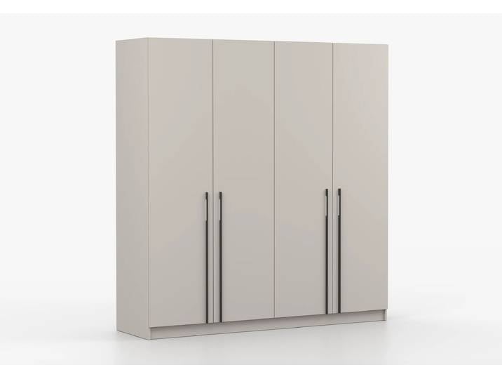 Drehtürenschrank ROSA II 4D 200 cm Kaschmir Kaschmir Schwarz
