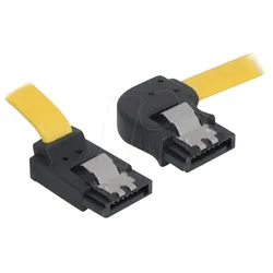 DELOCK 82523 - Kabel SATA 30cm gelb re/ob Metall