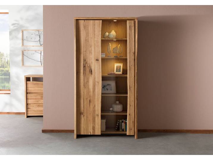 Vitrine Wildeiche 105x45x204 natur geölt PURE OAK #106