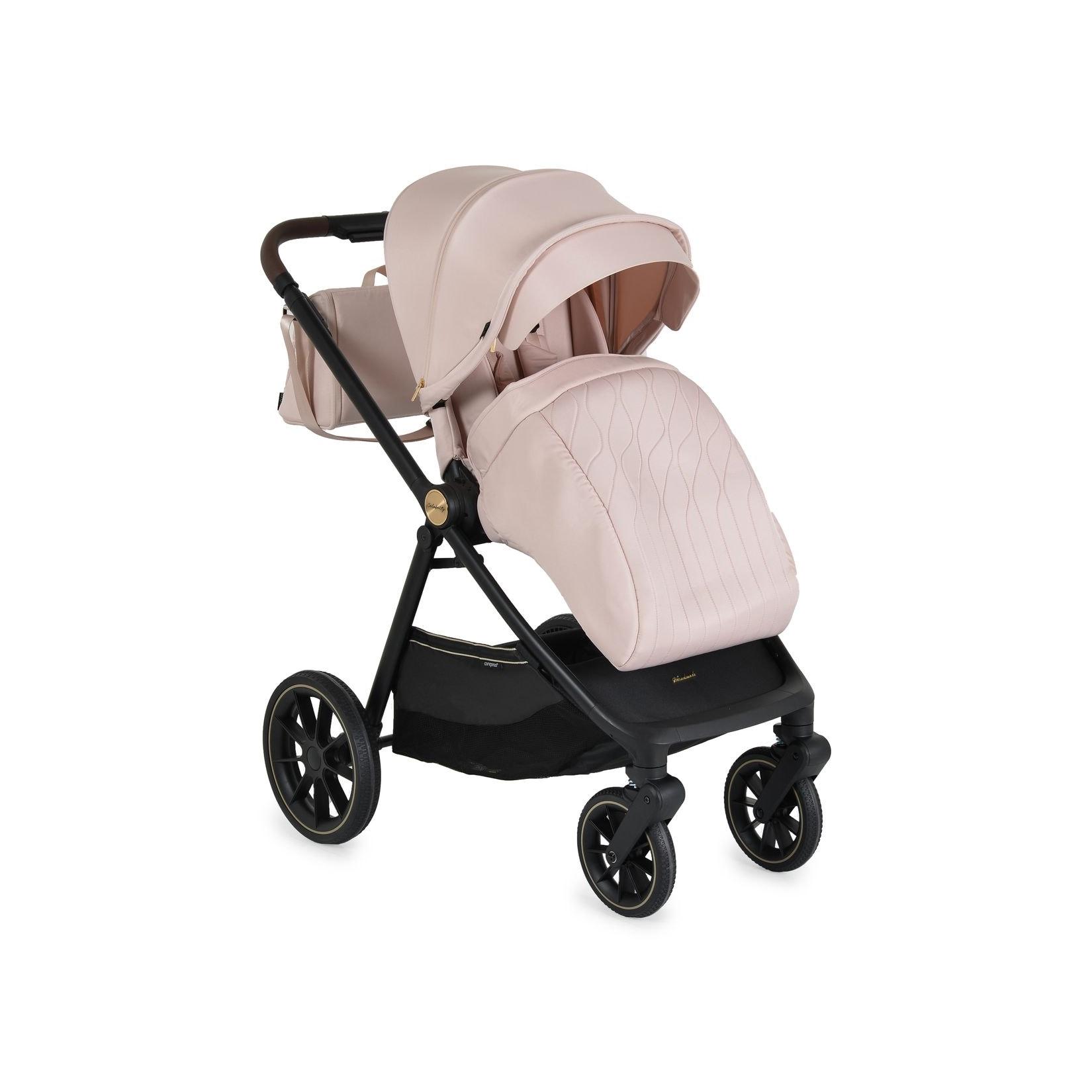 Cangaroo Kombikinderwagen Celebrity 2 in 1 Stoßdämpfer PU-Rollen Wickeltasche rosa