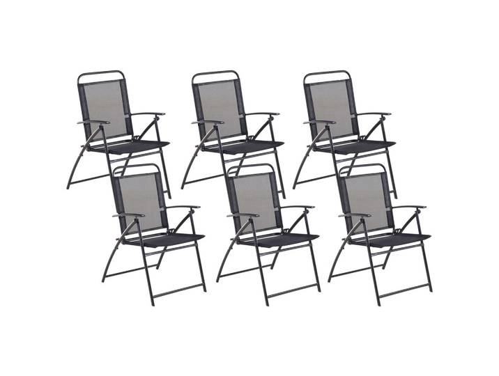GARTENSTUHL 6er-Set Stahl schwarz Livo