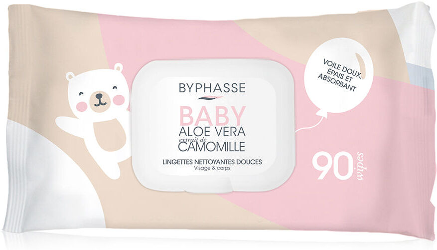 Byphasse Toallitas Limpiadoras Bebé aloe vera y extracto de camomila 90 u