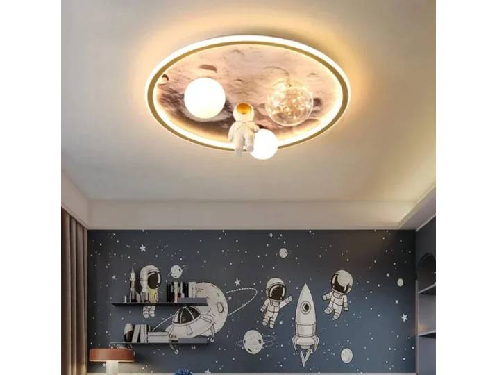 Moderne européen moderne enfants lune Lustre Led lumières astronaute chambre lustres décoration plafonniers pour chambre maison-ap