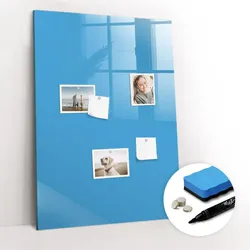 MAGNETTAFEL 70x100 Blau schwarzer Marker