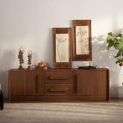 GDFStudio Sevryn Wood 2-Door 2-Drawer Mid-Century Modern Sideboard with Silent Storage