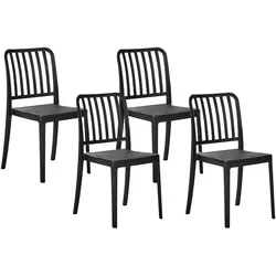 GARTENSTUHL 4er-Set Schwarz Sersale