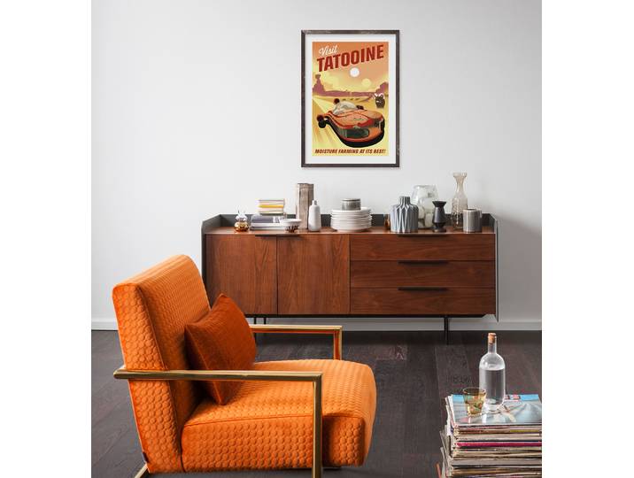 Wandbild KOMAR Star Wars Visit Tatooine , orange (farbe bild(er): orange), Disney, 1 Stk., Vlies, Bilder, Wandbild, 30 x 40 cm (Breite x Höhe) - Kinderzimmer, Dekoration