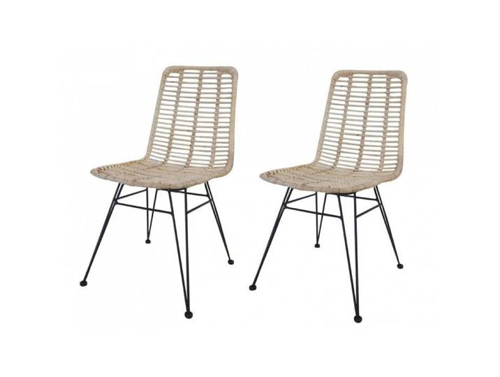 LOT 2 Chaises en rotin naturel - KANDY Meubletmoi