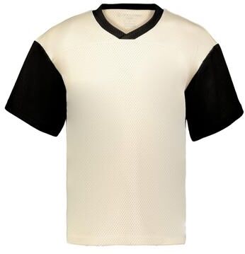 Holloway 226120 PREP STREET FAN JERSEY T-Shirt in Alabaster/Black size Large   Polyester