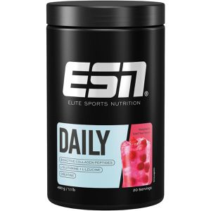 ESN Kollagen Daily All-in-One Formula, Raspberry Iced Tea, Pulver, mit Glutamin, Creatin & L-Leucin, hochdosiert, 480 g