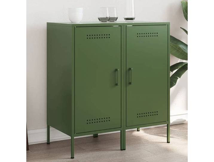 SALE 2025 Buffets bahut vaisselier - Buffets - Lot de 2 - vert olive 36x39x79 cm acier 22 Kg 4302