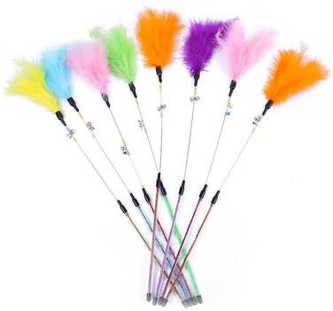 Uplifted Finds 5 Piece Interactive Cat Teaser Wand Set f