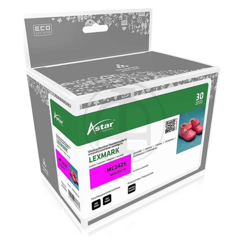 Astar AS20335 LEXMARK C242XM0 Toner magenta return 3500Seiten (AS20335)