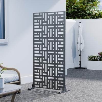 Lirago Outdoor Freestanding Metal Privacy Screen Decorative Partition Panel for Patio Garden Balcony