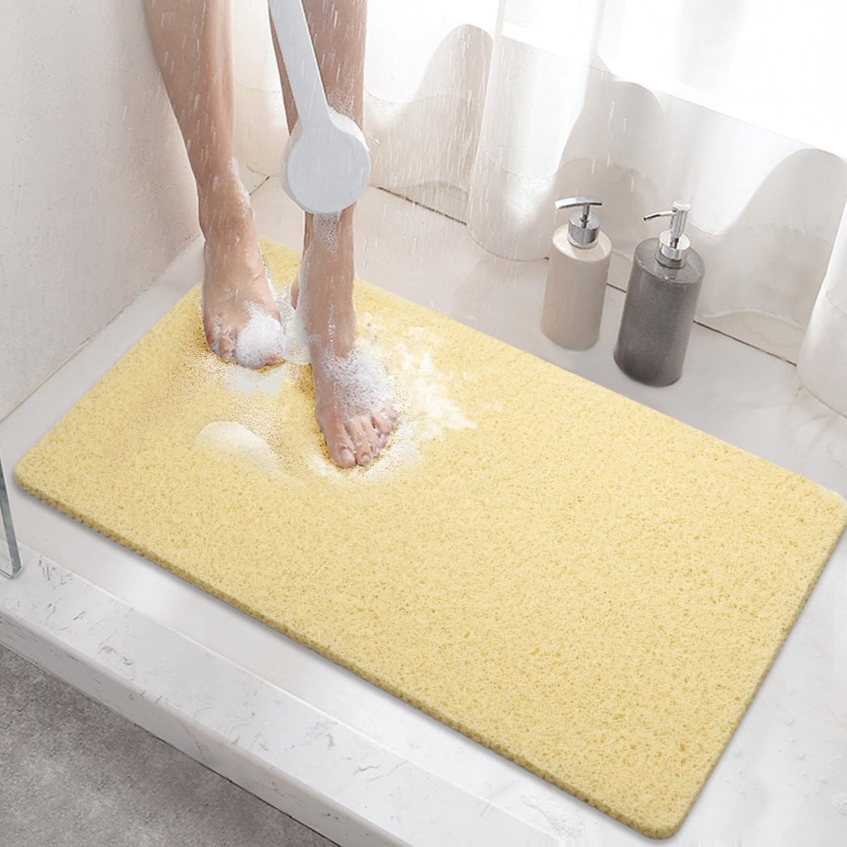 Ibenzoa Veilige Antislip Douchemat met Sneldrogend Drainagesysteem