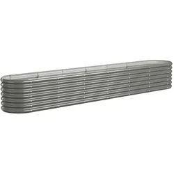 vidaXL Hochbeet Verzinkter Stahl 260x40x36 cm Grau