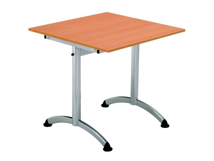 Table Cafeteria L. 120 x P. 80 cm, plateau Hêtre, piétement Aluminium