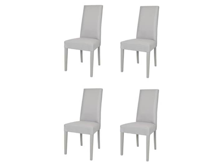 t m c s Tommychairs - 4er Set Moderne Stühle Chiara für Küche und Esszimmer, robuste Struktur aus lackiertem Buchenholz Farbe Perlgrau, gepolstert und mit Stoff in der Farbe Perlgrau bezogen