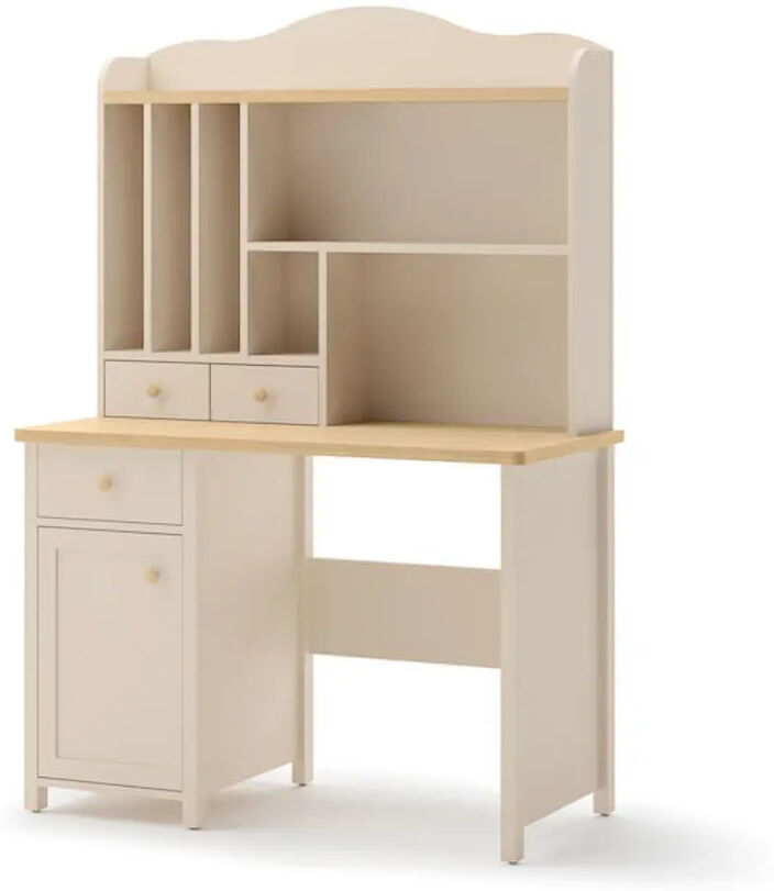 17 Stories Taevon 110cm Computer Desk Beige 76cm H X 110cm W X 52cm D