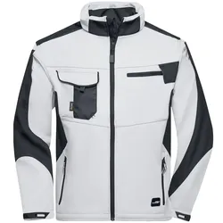 Softshelljacke "JN844" - S - white/carbon
