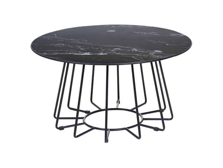 COUCHTISCH Marmor-Effekt schwarz 80cm Bernie