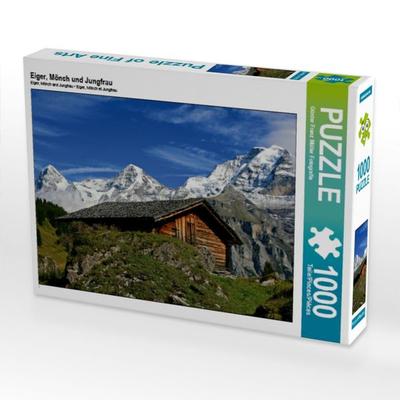 CALVENDO Puzzle Eiger, Mönch und Jungfrau | 1000 Teile Lege-Größe 64x48cm Foto-Puzzle für glückliche Stunden