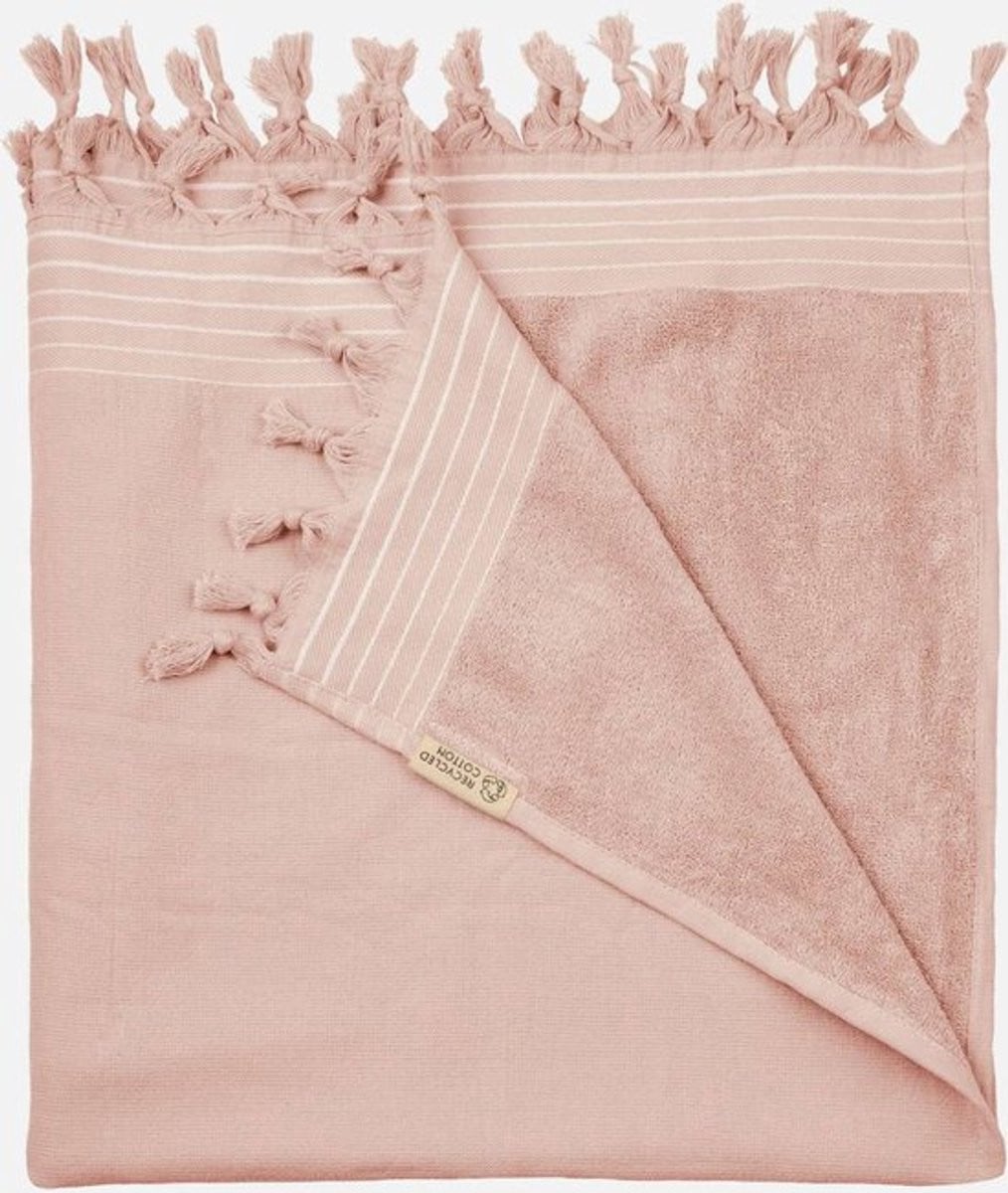 Walra Hamamdoek Remade Cotton Poeder Roze, 90 x 180 cm