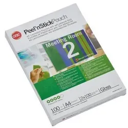 Gbc Folientasche PeelnStickPouch 41666E DIN A4 100mic 100 St./Pack.