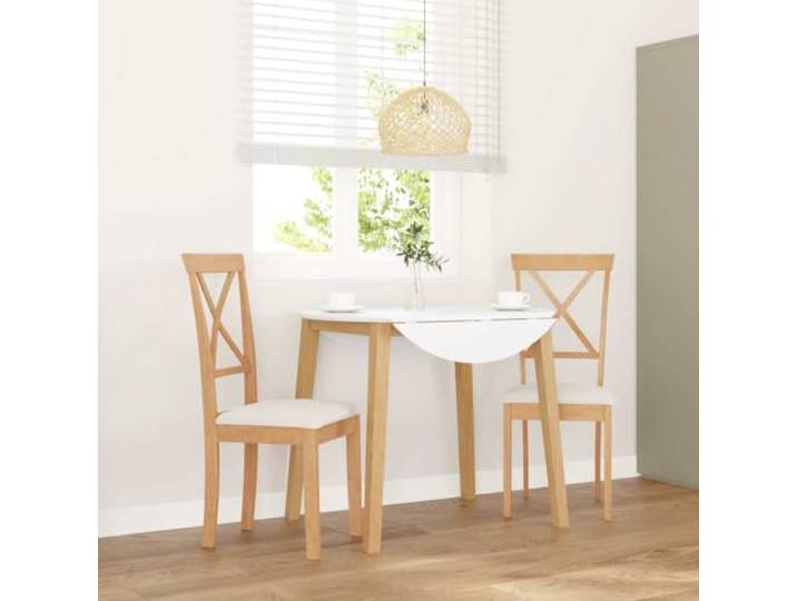 HEFZGDB Esszimmerstühle mit Kissen 2 STK. Massivholz Gummibaum Ergonomische Rückenlehne für Komfort und Langlebigkeit