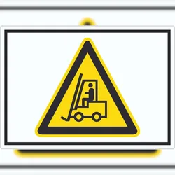 Vorsicht Flurförderfahrzeuge Symbol Aufkleber A6 (105x148mm)