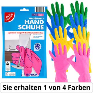 Gut&Günstig Gummihandschuhe Haushaltshandschuhe, Latex, farbig sortiert, Größe L
