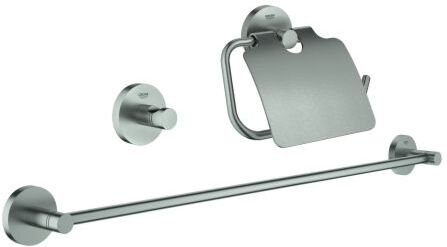 Grohe Essentials Bad-Set 40775DC1 Supersteel, 3 in 1, verdeckte Befestigung