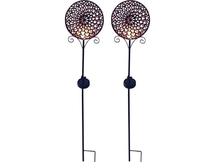 Gartenleuchte LUXFORM Solar-Erdspiess-Gartenlampe - Mandala - 2 Stück , braun (bronze), 2 Stk., Leuchten, Gartenleuchte, Dekoratives Gartenornament
