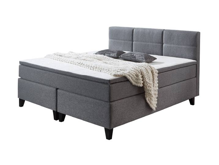 Boxspringbett 180 x 200 cm grau Stoffbezug - SAMIRO