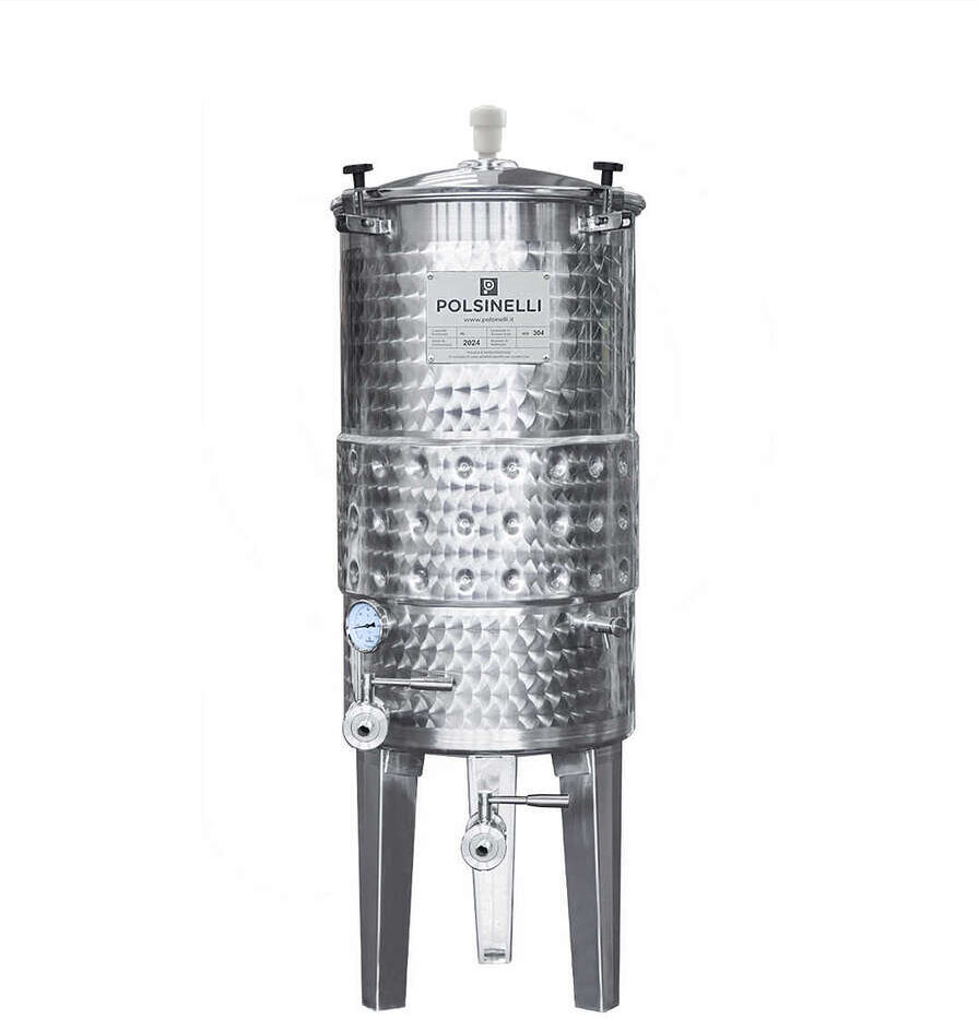 Polsinelli Serbatoio Inox 100 L Conico 10° per Vinificazione Refrigerat