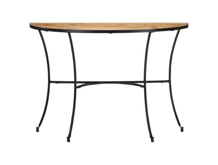 GPUTYGHN Beistelltisch 110x40x77 cm Mango Massivholz Halbrundes Design,Stahlbeine,Hartholz mit dichter Maserung,polierte lackierte Oberfläche