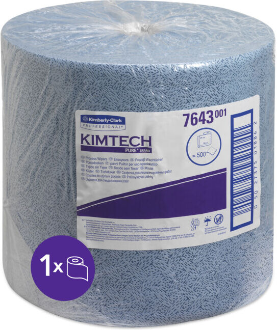 Kimtech Chiffons de procédé, 1 rouleau de 500 grandes lingettes bleues (7643)