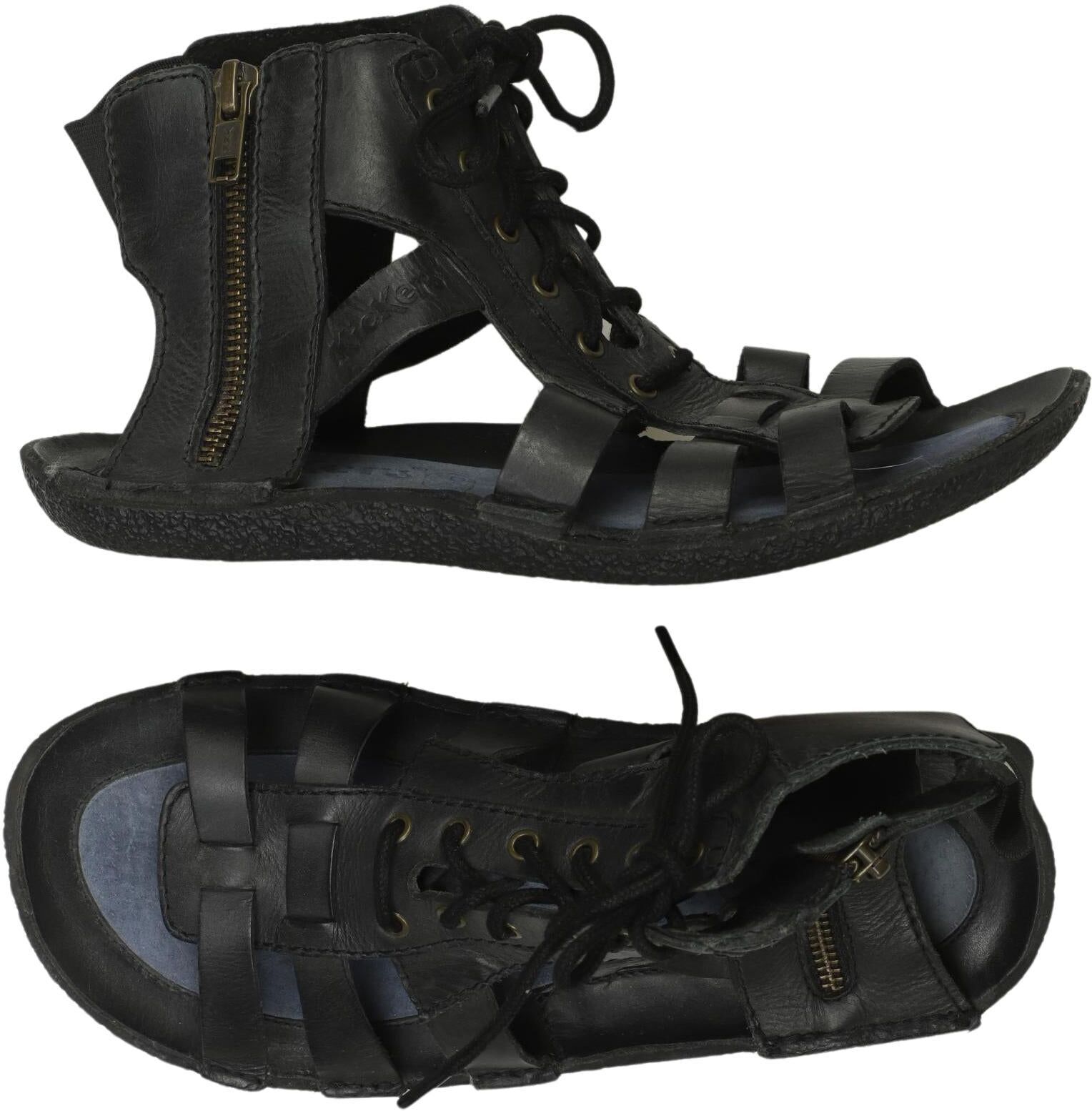 Kickers Damen Sandalen, Schwarz, Gr. EU 36, Leder - Second Hand
