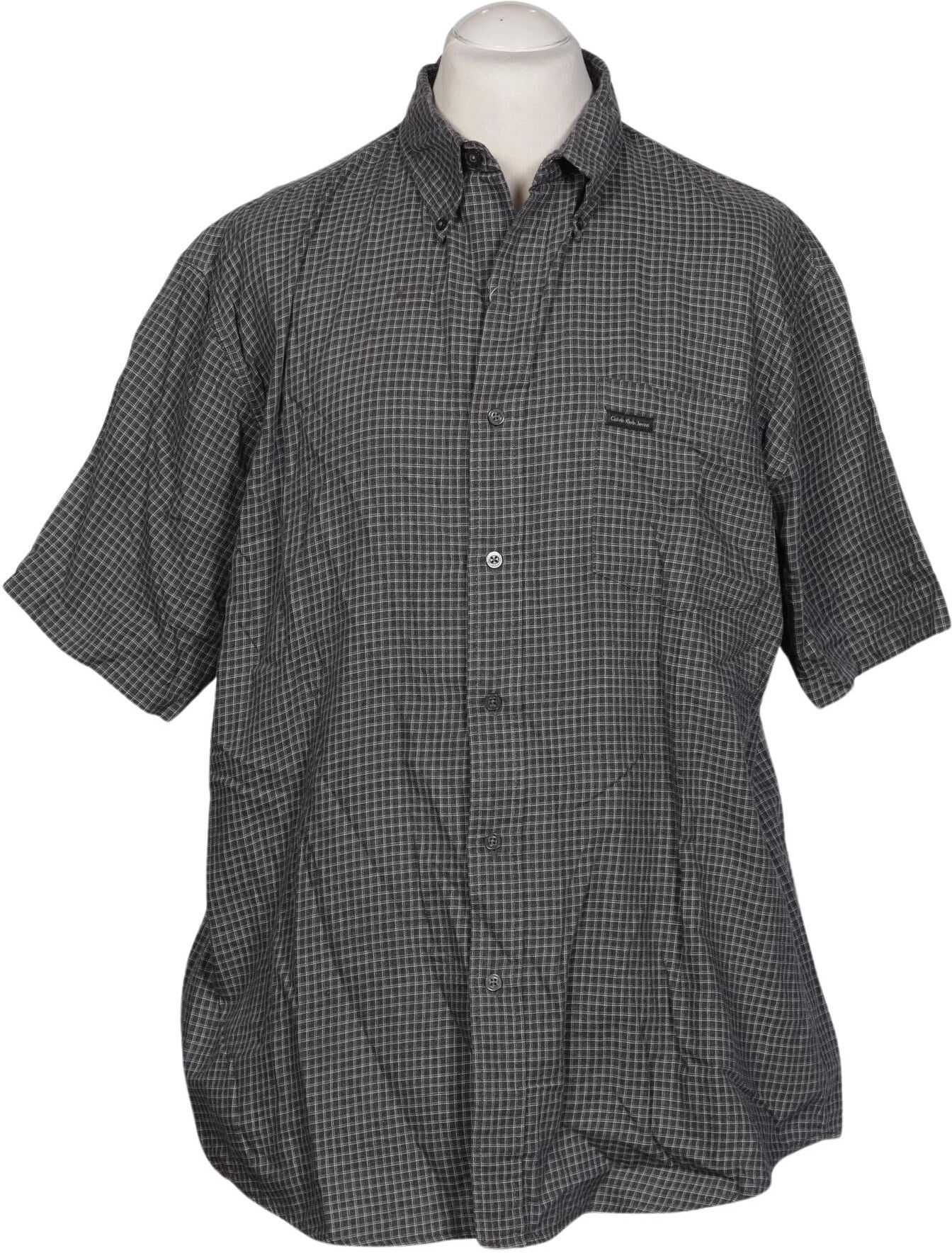 Calvin Klein Jeans Herren Hemd, Grau, Gr. XL, Baumwolle - Second Hand