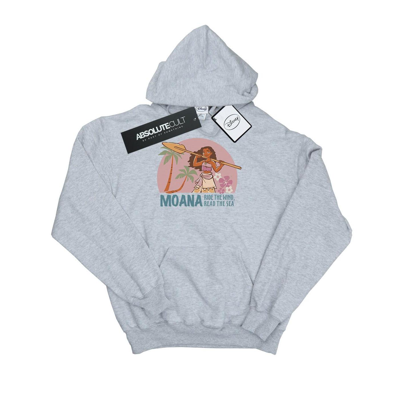 Disney Meisjes Moana Lees de zee Hoodie (Sportgrijs)